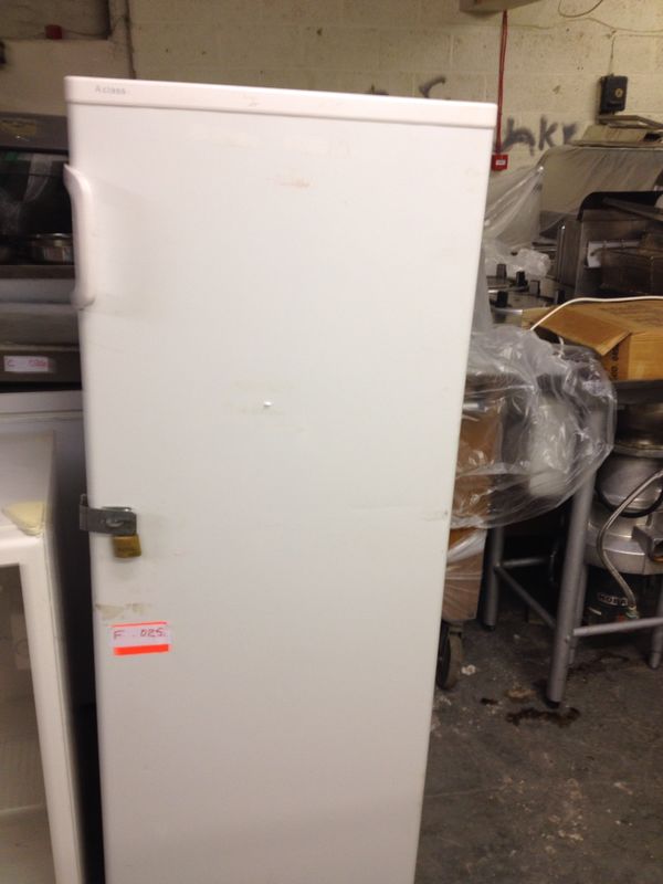 Upright Larder Fridge in white lockable Used Second Hand Catering